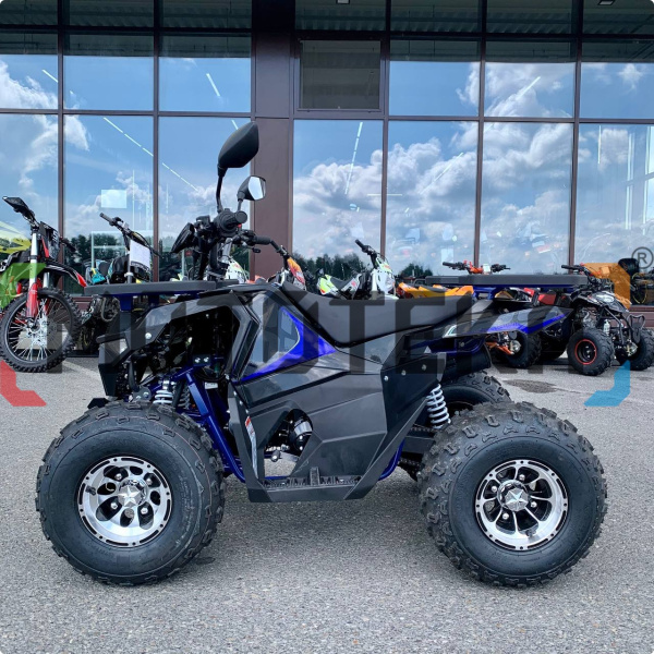 Квадроцикл детский Мотомир ATV Hammer 125 (серия 3) CAST WHEELS чёрный/синий (машинокомплект) | Мототека